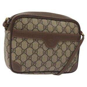 GUCCI GG Supreme Shoulder Bag PVC Beige Gold 007 115 6423 Auth BA3357